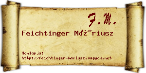 Feichtinger Máriusz névjegykártya